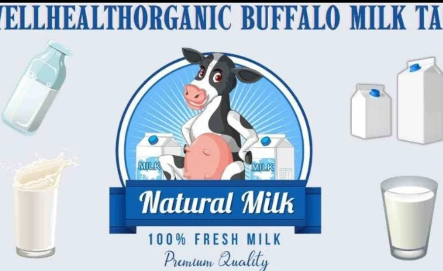 wellhealthorganic buffalo milk tag